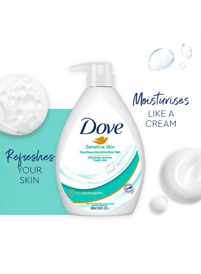 دوف غسول الجسم دوف المغذي للبشرة الحساسة، يحافظ على ترطيب البشرة لمدة 24 ساعة، 1 لتر - Image 2